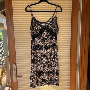 Idyllwind Black and Tan Floral Dress Size XL